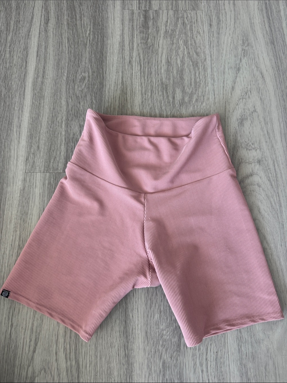 Onzie Ribbed High-Waist Bike Shorts - Dusty Pink